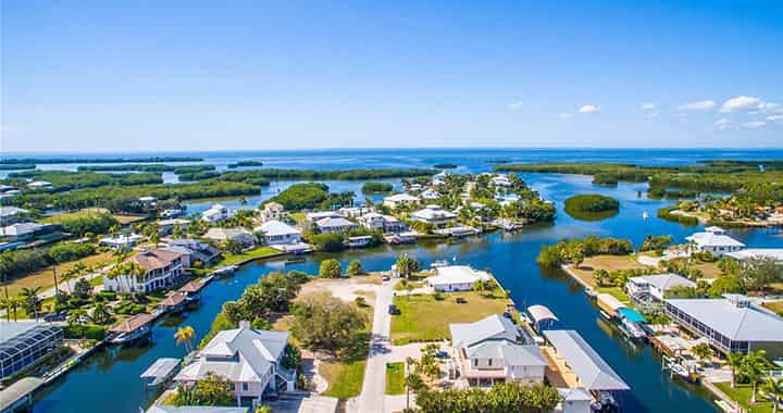 Aerial View of Cape Coral, Florida.